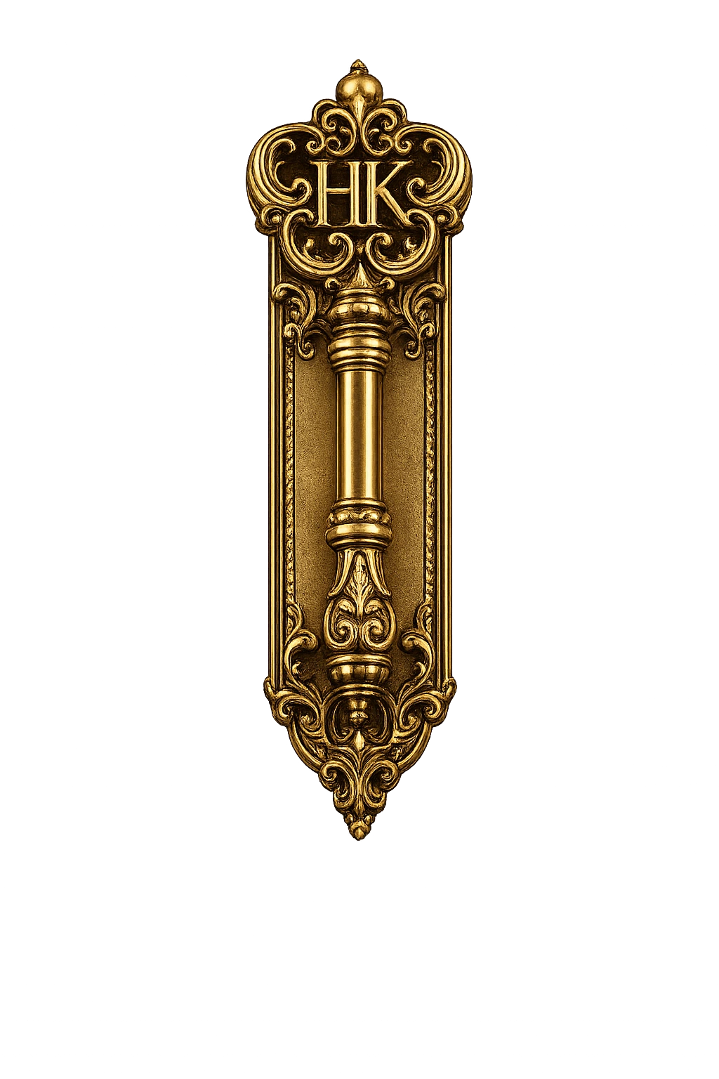 Ornate gold door handle symbolizing discretion