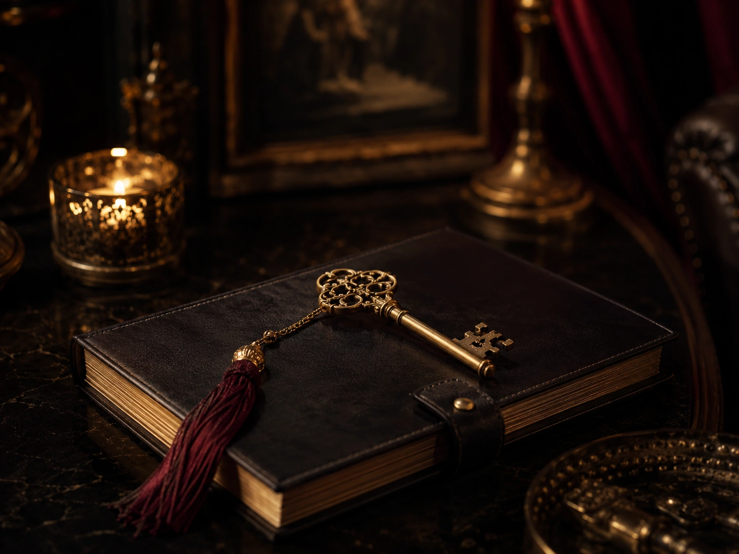 Hidden Key journal and antique key