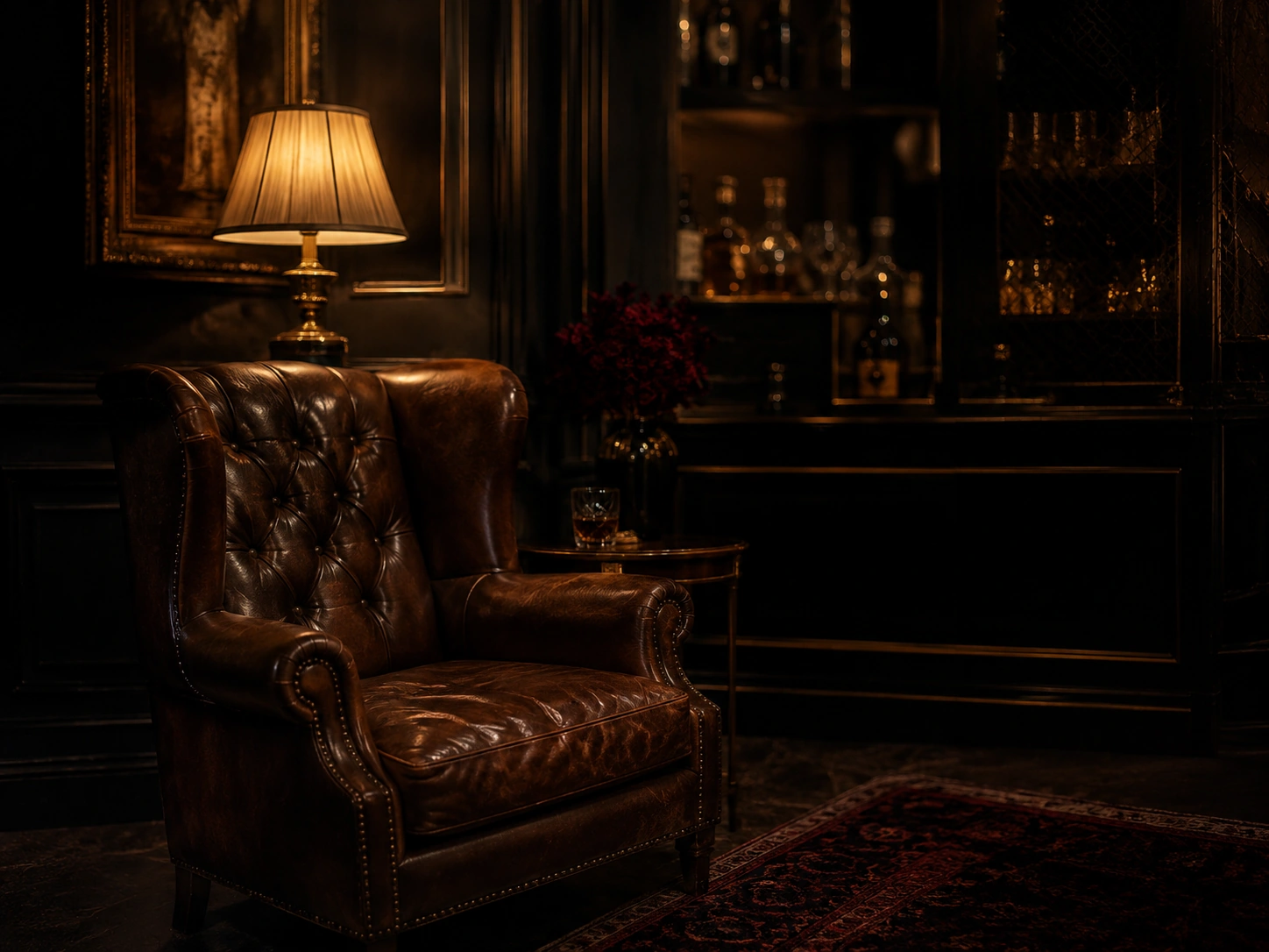 Private leather lounge representing Sir membership