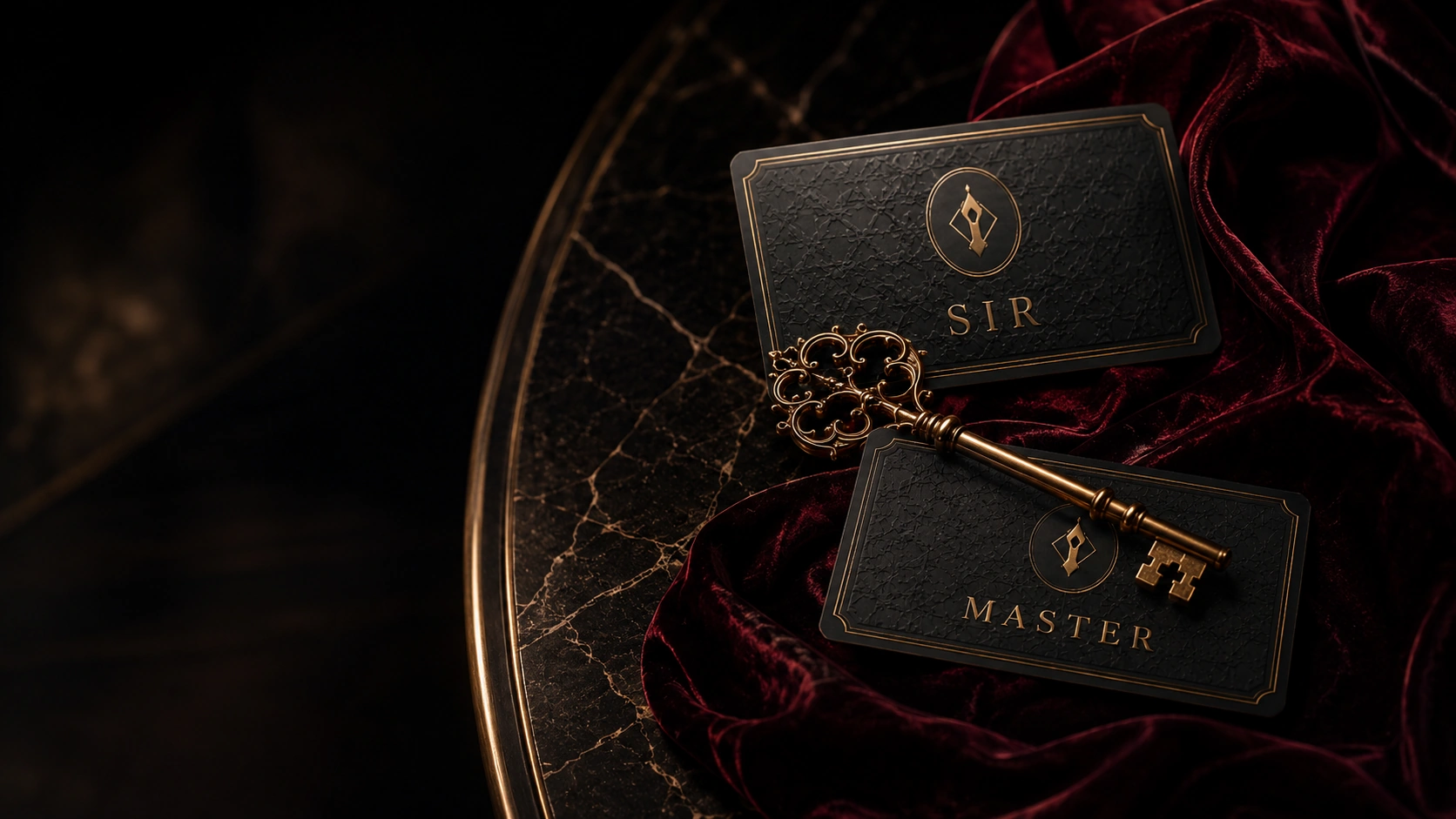 Hidden Key Sir and Master membership credentials with antique key